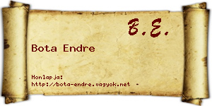 Bota Endre névjegykártya